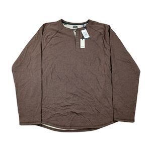 Buffalo David Bitton Kariver Henley Shirt Mens 2XL Chocolate Brown $59 NEW